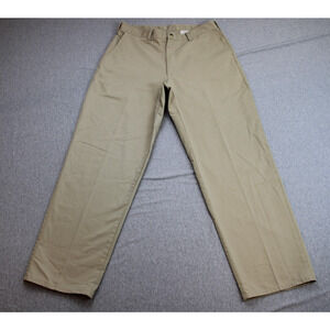 Legendary Gold Pants Mens Size 34X32 Khaki Straight Leg High Rise Flat Front
